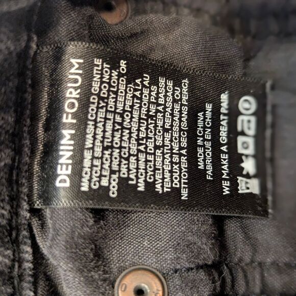 Aritzia Denim Forum Black Gray Arlo High Rise Straight Crop Button Fly 28L Jeans - Picture 6 of 13